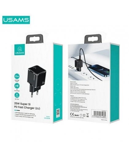 Usams T42 US-CC140 Mini Universal Fast Wall Charger 25W 1x USB-C (Type-C) Plug PD 3.0 3A Black – 5