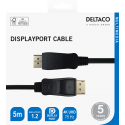 DisplayPort cable DELTACO 4K UHD, 21.6 Gb / s, 5m, black / DP-1050-K / 00110004 DisplayPort cable DELTACO 4K UHD, 21.6 Gb / s, 5m, black / DP-1050-K / 00110004