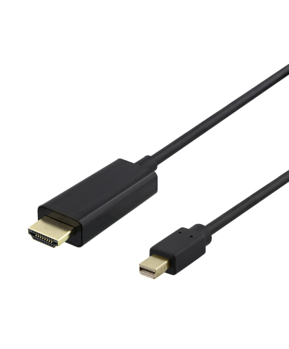 Cable DELTACO miniDisplayPort to HDMI, 4K UHD, 2m, black / DP-HDMI204-K / 00110020