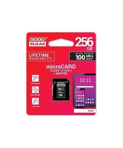 GoodRam Karta Micro SD 256GB CL10 UHS I + adapter – 2
