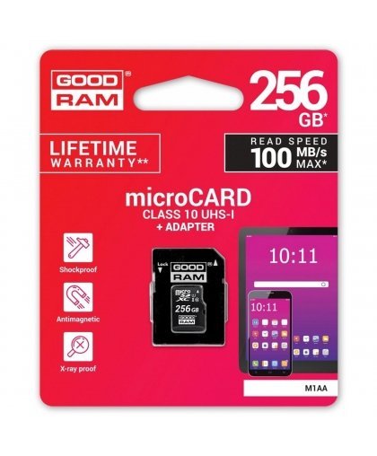 GoodRam Karta Micro SD 256GB CL10 UHS I + adapter – 9