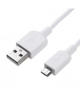 DCO Durable TPE Universal Micro USB to USB Data & Fast 2.4A Charger Cable 1m White