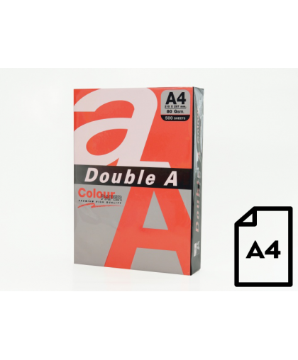 Spalvotas popierius Double A, 80g, A4, 500 lapų, Raudona – 2