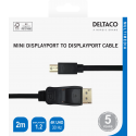 Kabelis DELTACO DisplayPort į mini DisplayPort, 4K UHD, 2m, juodas / DP-1121-K / 00110006 Kabelis DELTACO DisplayPort į mini DisplayPort, 4K UHD, 2m, juodas / DP-1121-K / 00110006