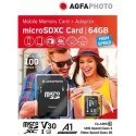 AgfaPhoto MicroSDXC UHS-I 64GB High Speed C10 U3 V30 + Adapter