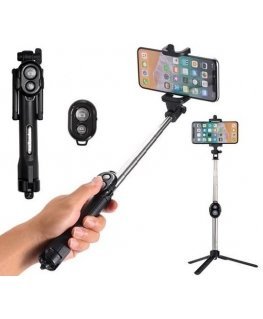 RoGer Selfie Stick + штатив подставка с Bluetooth пульт дистанционного управления черный