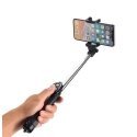 RoGer Selfie Stick + Tripod Statnis ar Bluetooth Tālvadības pulti Melns RoGer Selfie Stick + Tripod Statnis ar Bluetooth Tālvadības pulti Melns