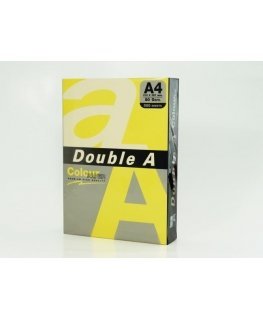 Color Paper Double A, 80g, A4, 500 Sheets, Rainbow 5 Saffron, Red, Parrot, Deep Blue, Lemon