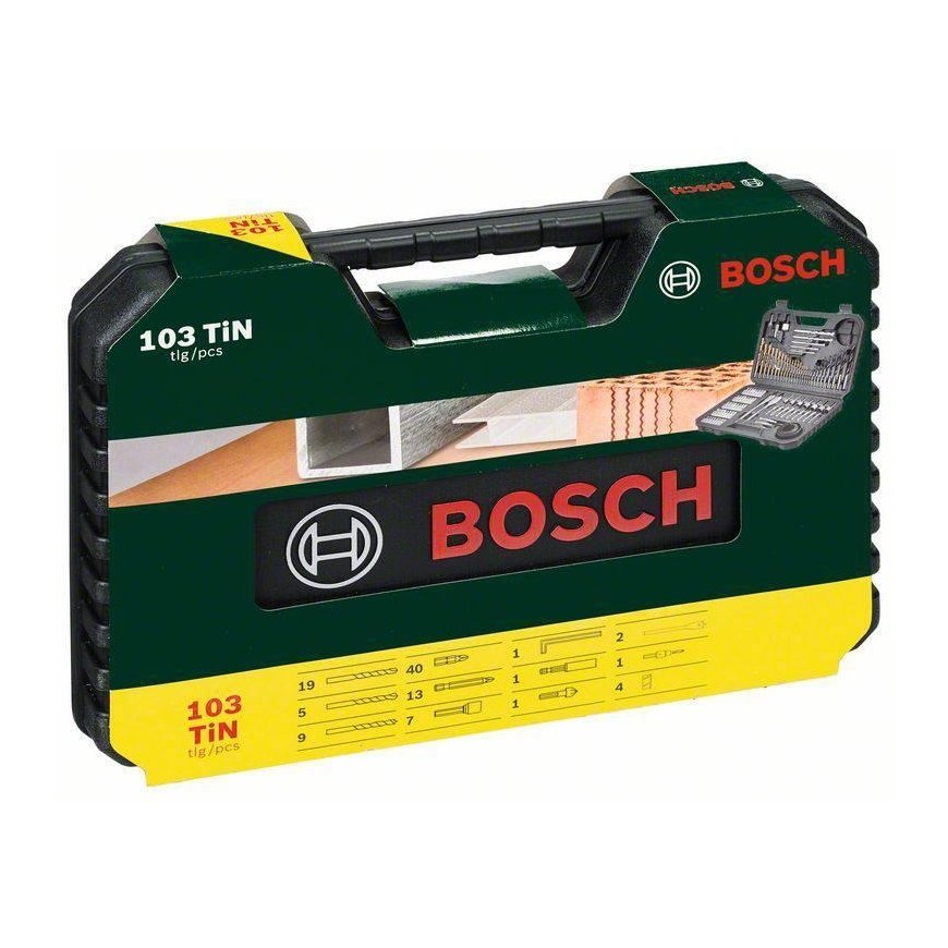 Bosch Set of drill and twist bits V-Line Titanium 103pcs. – 2