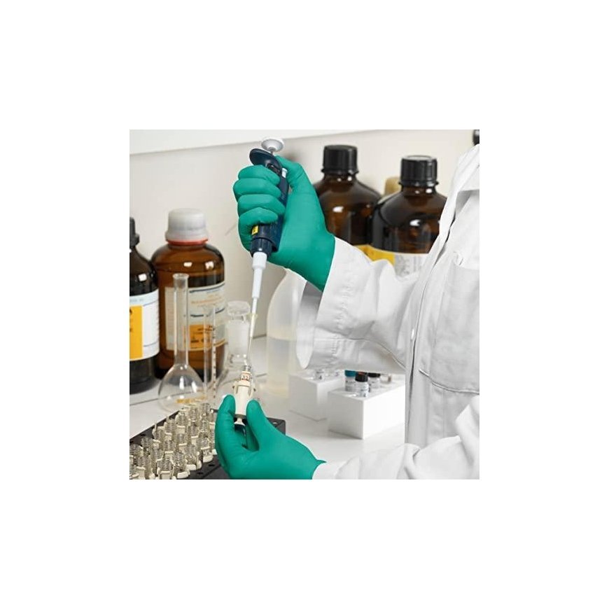 Disposable nitrile gloves Ansell TouchNTuff 92-600, 100pcs, 0.12mm thick, size XL (9.5-10), smooth palm, green – 13