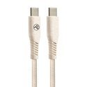 Tellur Green Data Cable Type-C to Type-C 3A PD60W 1m nylon cream Tellur Green Data Cable Type-C to Type-C 3A PD60W 1m nylon cream