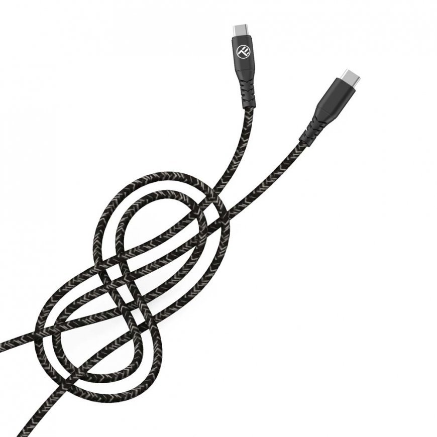 Tellur Green Data cable Type-C to Type-C 3A PD60W 1m nylon black – 2