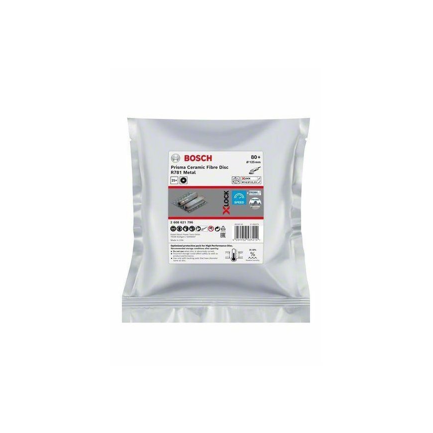 Bosch X-LOCK PrismaCeramic R781 Metal 125 mm, G80, 25vnt.