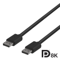 Cable DELTACO DisplayPort, 8K, DP 1.4, 1m, black / DP8K-1010-K / 00110014 Cable DELTACO DisplayPort, 8K, DP 1.4, 1m, black / DP8K-1010-K / 00110014