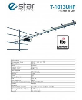 TV antenna eSTAR T-1013 UHF LTE Black