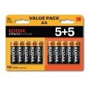 Kodak XTRALIFE Alkaline AA Battery 10 (5+5 iepakojums) Kodak XTRALIFE Alkaline AA Battery 10 (5+5 iepakojums)