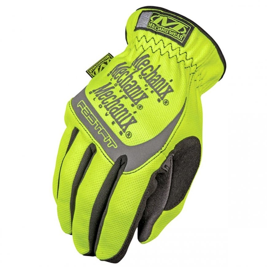 Mechanix Wear PirštinėsFastFit® HiViz geltonos 9/M dydis. Rauktas rankogalis, dirbtinė oda, TrekDry®, šviesą atspindintys užraša – 2