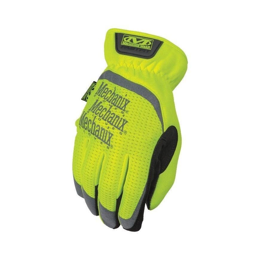 Mechanix Wear PirštinėsFastFit® HiViz geltonos 9/M dydis. Rauktas rankogalis, dirbtinė oda, TrekDry®, šviesą atspindintys užraša – 3