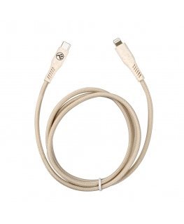 Tellur Green Data Cable Type-C To Lightning 2.4A PD20W 1m nylon cream