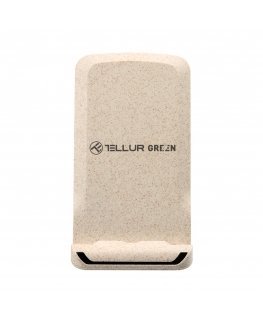 Tellur Green Qi wireless fast desk charger, 15W, cream