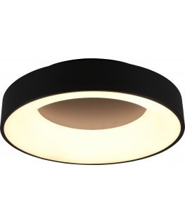 Trio Girona -LED-plafondi, 45 cm, musta, 3100 lm, 3000 K, switch dimmer