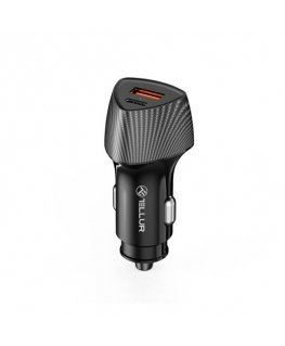 Tellur FCC10 car charger 38W, 6A (PD20W + QC3.0) juodas