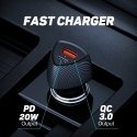 Tellur FCC10 car charger 38W, 6A (PD20W + QC3.0) juodas