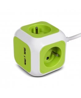 GreenBlue MagicCube Quad Power Socket, 2 USB Inputs 1.4m GreenBlue GB118G German Version