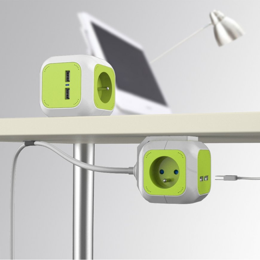 GreenBlue GB118 MagicCube 2xUSB 1,4m prantsuse tüüpi mitme toitega 2xUSB – 2