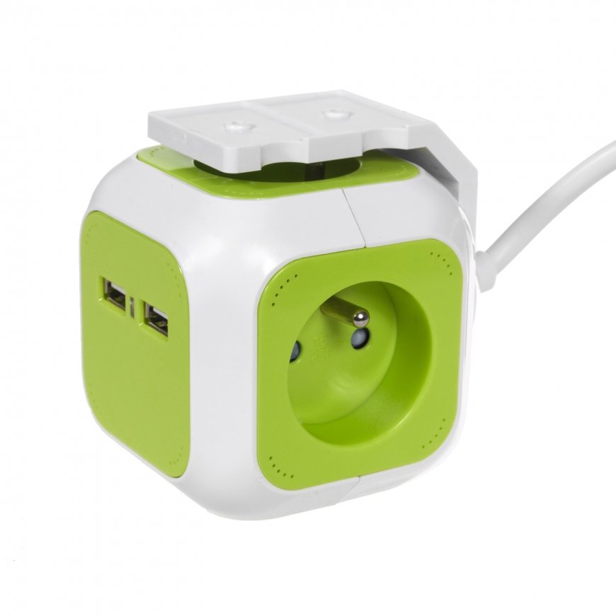 GreenBlue GB118 MagicCube 2xUSB 1,4m prantsuse tüüpi mitme toitega 2xUSB – 6