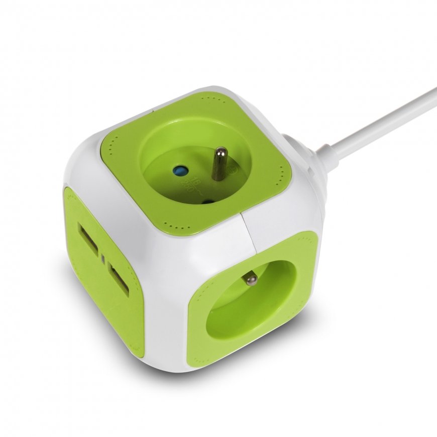 GreenBlue GB118 MagicCube 2xUSB 1,4m prantsuse tüüpi mitme toitega 2xUSB – 8