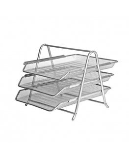Document tray FOROFIS, 3 parts, silver color