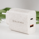 Tellur Green 38W dual port charger Type-C PD20W + USB QC3.0, cream Tellur Green 38W dual port charger Type-C PD20W + USB QC3.0, cream
