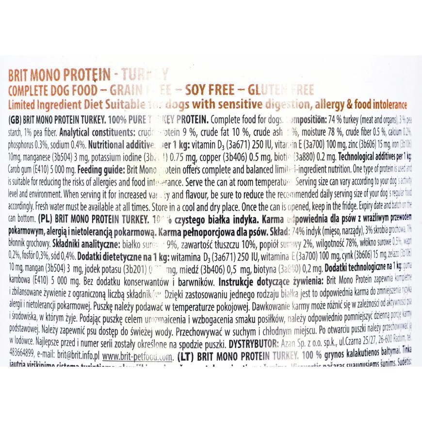 BRIT Mono Protein TÜRGI 400g – 2