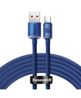 Baseus Crystal Shine cable USB to USB-C, 100W, 2m (blue)