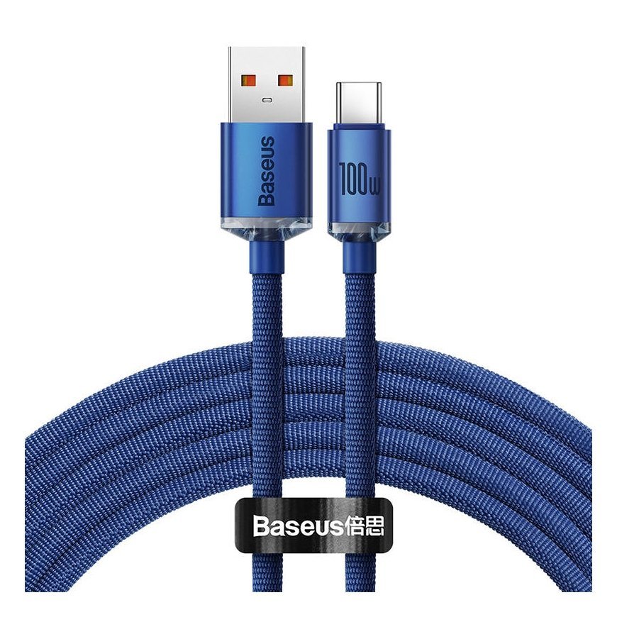 Baseus Crystal Shine cable USB to USB-C, 100W, 2m (blue)
