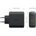 AUKEY PA-D3 mobile device charger Black 1xUSB C | 1xUSB A Power Delivery 3.0 60W 5.4A Dynamic Detect AUKEY PA-D3 mobile device charger Black 1xUSB C | 1xUSB A Power Delivery 3.0 60W 5.4A Dynamic Detect