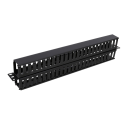 Deltacoimp 19 "kabelių panelė, metalo / plastiko, dvipusis kanalas, 1U, juodas 19-21 Deltacoimp 19 "kabelių panelė, metalo / plastiko, dvipusis kanalas, 1U, juodas 19-21