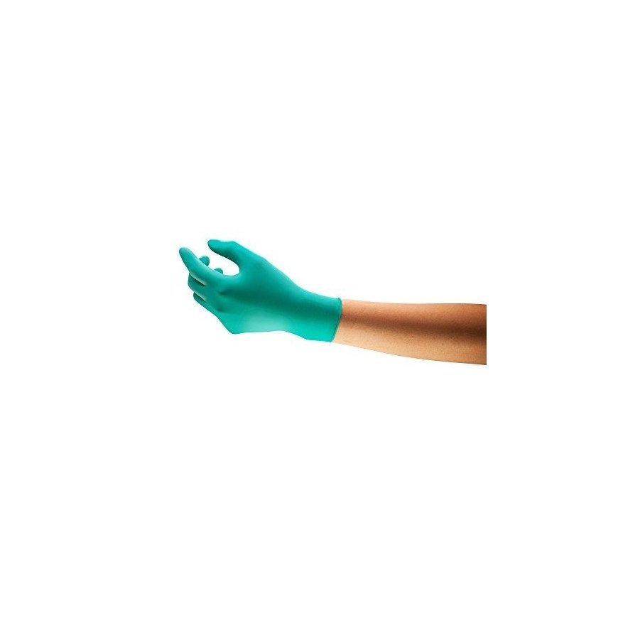 Disposable nitrile gloves Ansell TouchNTuff 92-600, 100pcs, 0.12mm thick, L size (8.5-9), smooth palm, green – 2