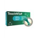 Vienkartinės nitrilinės pirštinės Ansell TouchNTuff 92-600, 100vnt, 0,12mm storio, L dydis (8,5-9), lygus delnas, žalios