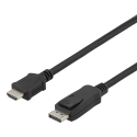 Kabelis DELTACO DisplayPort į HDMI, 4K UHD, 2m, juodas / DP-3020-K / 00110012 Kabelis DELTACO DisplayPort į HDMI, 4K UHD, 2m, juodas / DP-3020-K / 00110012
