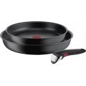 TEFAL Keptuvė set L7649253 Ingenio Ultimate Frying, Diameter 24/28 cm, Suitable for induction hob, Removable handle, Juodas