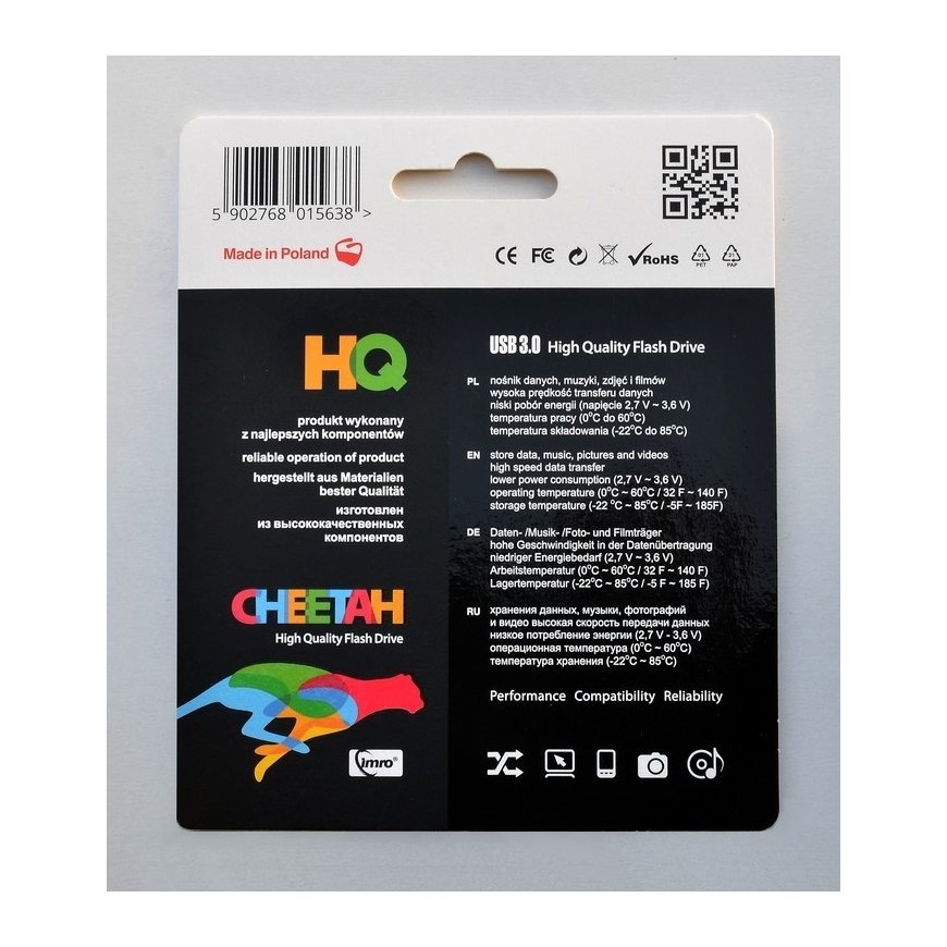 IMRO USB 3.0 CHEETAH / 64 GB USB-mälupulk Chrome – 3
