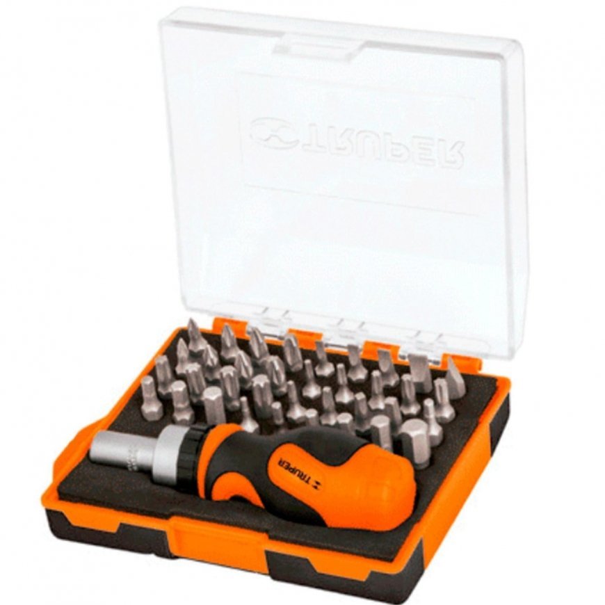 Antgalių rinkinys su mini terkšline rankena 36 vnt Truper® – 2