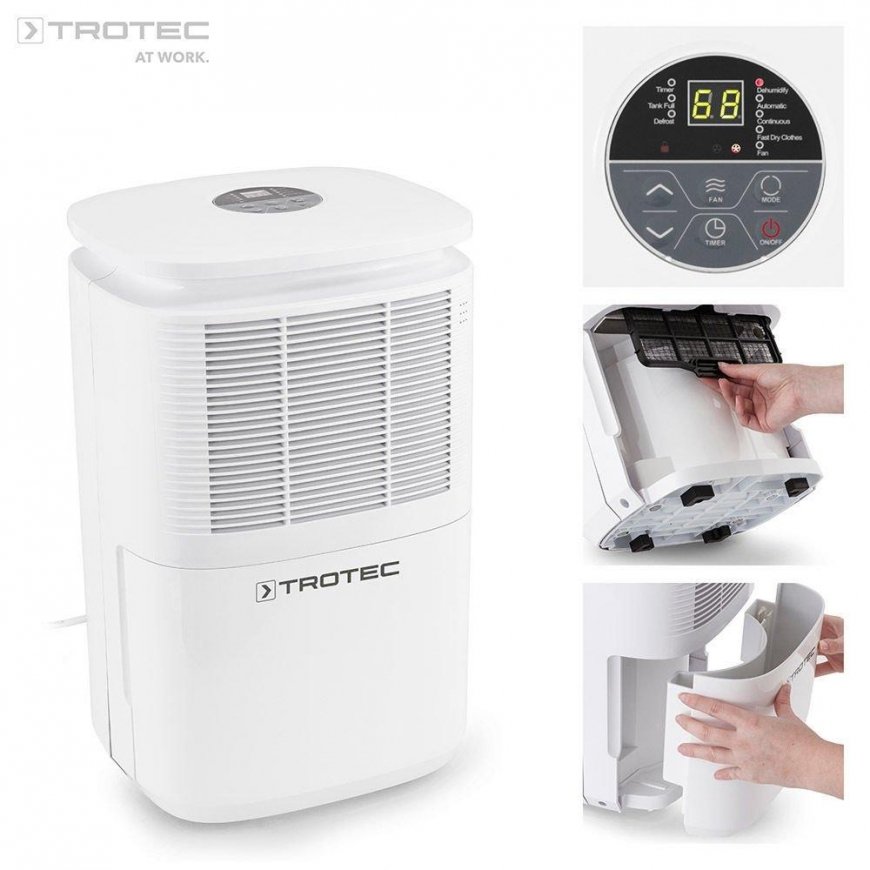 Kondensacinis oro sausintuvas Trotec TTK 30 E, Pavadinimas: Sausintuvas Trotec TTK 30 E, Tinkamas patalpų dydžiui: 20-40 m², Sug – 3