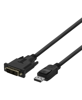 Kabelis DELTACO DisplayPort - DVI-D Single Link, 1080p 60Hz, 1m, juodas / DP-2010-K / 00110008