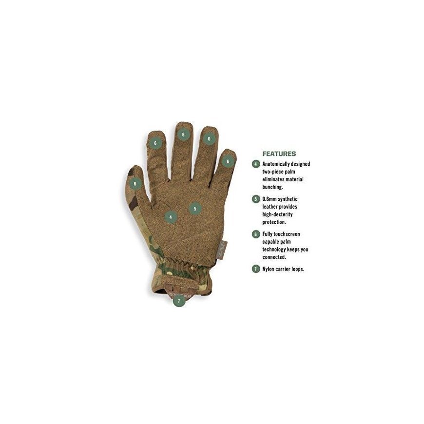 Mechanix Wear Pirštinės Mechanix FastFit® Multicam®, 10/L dydis. Rauktas rankogalis, dirbtinė oda, TrekDry®, touchscreen technol – 12