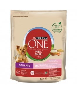PURINA One Mini Delicate Salmon, rice - dry dog food - 800 g