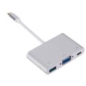 Roger Multimedia Adapter Type-C to VGA + USB / USB-C Silver Roger Multimedia Adapter Type-C to VGA + USB / USB-C Silver