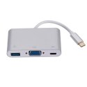 Roger Multimedia Adapter Type-C to VGA + USB / USB-C Silver Roger Multimedia Adapter Type-C to VGA + USB / USB-C Silver